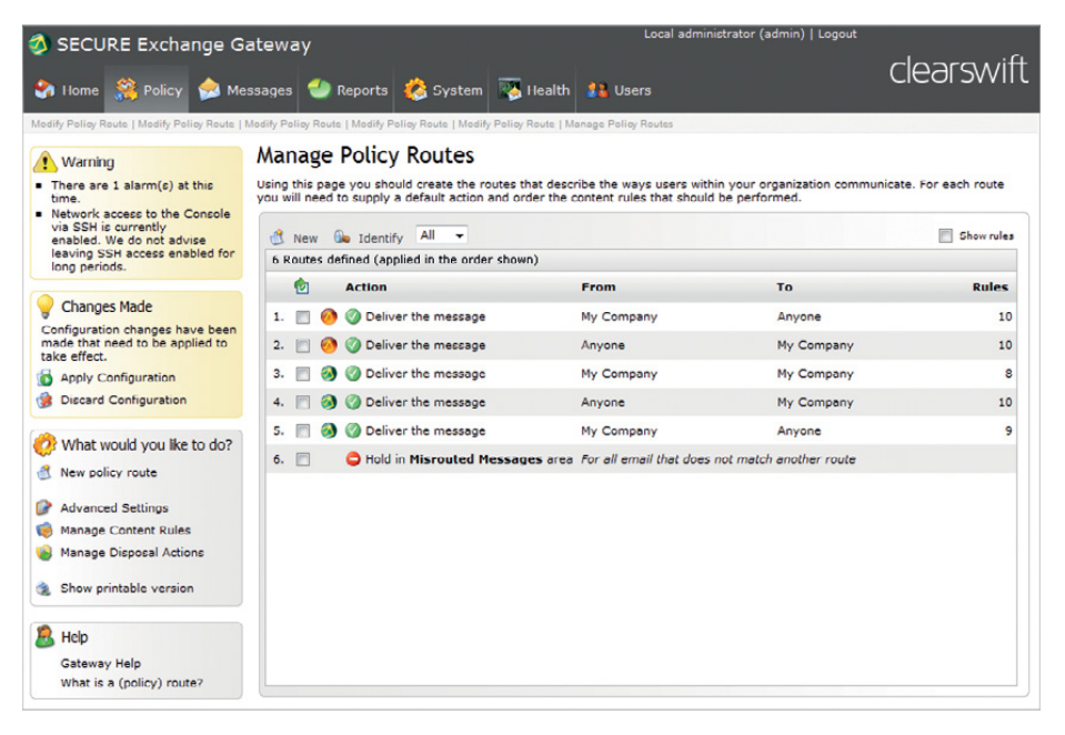 Managed Policy Routes